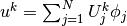 u^k = \sum_{j=1}^NU_j^k\phi_j