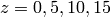 z=0,5,10,15