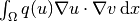 \int_\Omega q(u)\nabla u\cdot \nabla v \, \mathrm{d}x